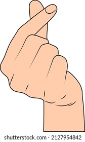 Korean Finger Heart gesture. Vector illustration of a finger heart sign