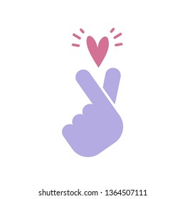 Korean finger heart, love symbol of Korea. Vector icon.