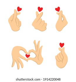 Korean Finger Heart. Love Symbol Vector