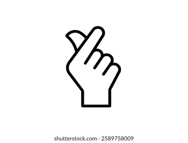 Korean Finger Heart Saranghae vector icon illustration