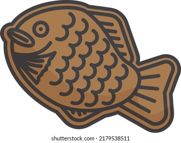 Korean fish shaped bread - vector