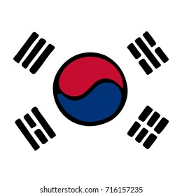 Korean Flag Background, Vector icon illustration