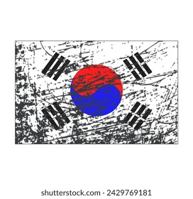 Korean flag grunge background vector illustration