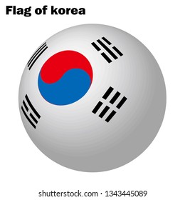 Korean flag made of spheres, 3D, vector data