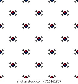 Korean Flag Seamless Pattern Background, Vector illustration