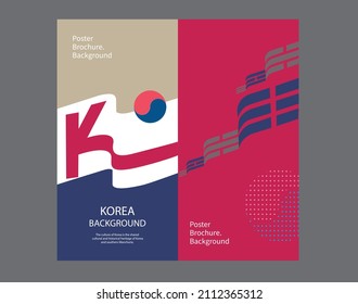 Korean Flag Style Graphic Design Vector Image