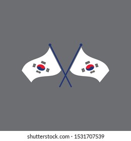 korean flag vector illustration design template