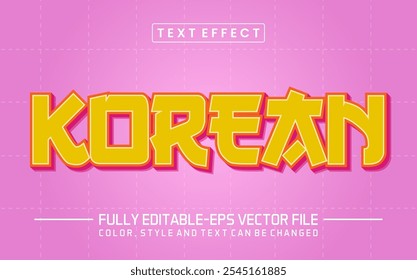 Korean font Text effect editable