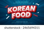 Korean Food Bold 3D Text Effect Vector Illustration, Graphic Styles