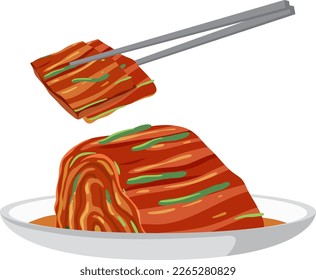 Korean food concept with Kimchi illustration