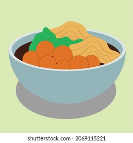 Korean Food Flat Vector Illustration in Cartoon Style