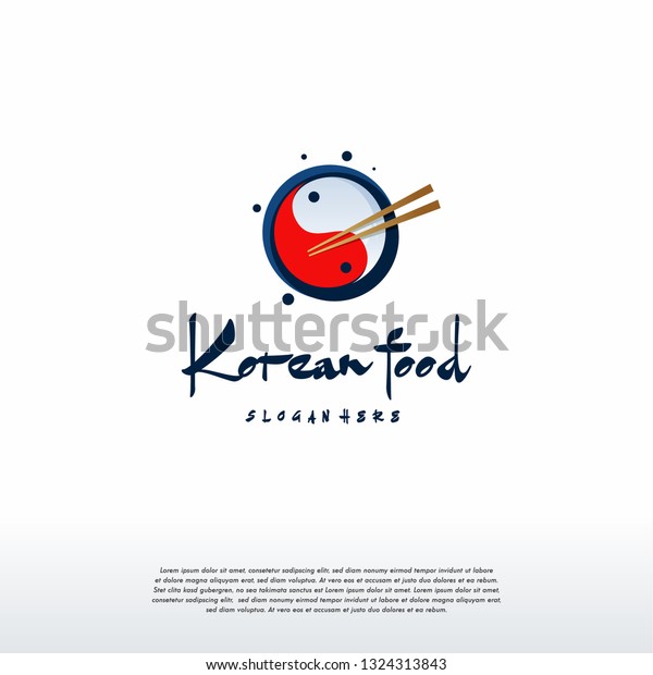 Korean Food Logo Designs Concept Vector Stock Vector Royalty Free