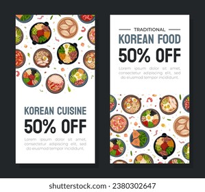 Korean Food Tasty Dish Banner Design Vector Template