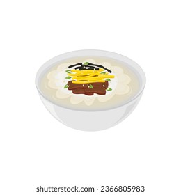 Korean Food Tteokguk Vector Illustration Logo