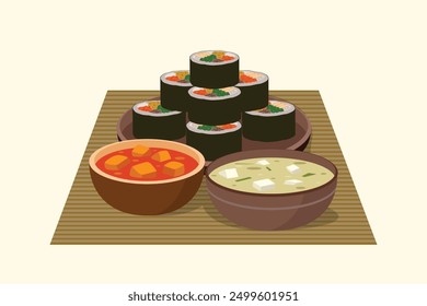 Korean Food Vector art Illustration