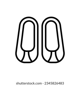 Korean Footwear Outline Icon Vector Illustration