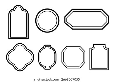 Korean frame set decorative shapes mixed forms