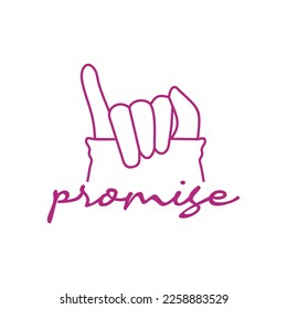 korean gesture Hand promise couple symbol logo design