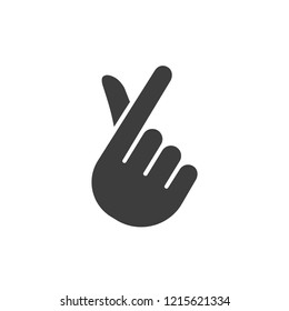 Korean gestures finger heart icon vector