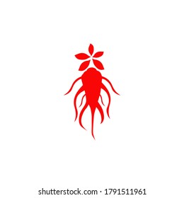 Plantilla vectorial de diseño del logotipo de ginseng coreano