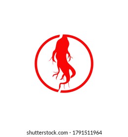 Plantilla vectorial de diseño del logotipo de ginseng coreano