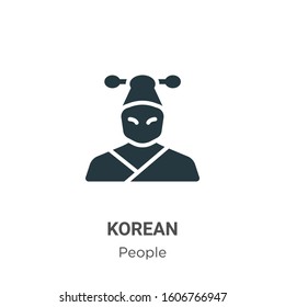 Korean glyph icon vector on white background. Flat vector korean icon symbol sign from modern people collection for mobile concept and web apps design.