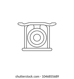 Korean gong icon. Outline Korean gong vector icon for web design isolated on white background