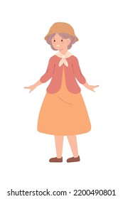 korean grandmother character isolated icon