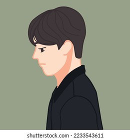 Ilustración del vector de un niño guapo coreano