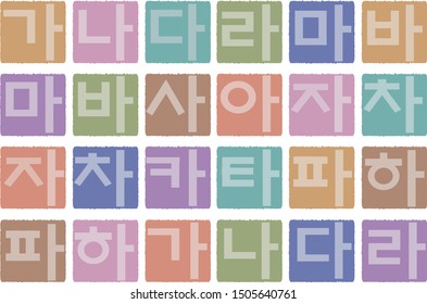 Korean Hangeul Pattern, South Korea's raw, Hangeul characters, Superior formative beauty and of the ancient Hangeul characters frame, Korean alphabet 