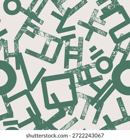 Korean Hangul letters seamless vector pattern for textile and fashion design