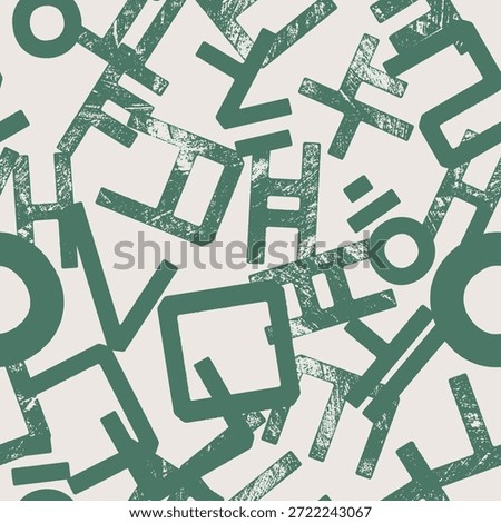 Korean Hangul letters seamless vector pattern for textile and fashion design