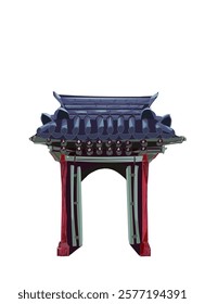 Korean Hanok's gate - iconic architecture traditional building - more expressive - organic style