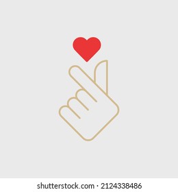 Korean Heart Hand Gesture Symbol Stock Illustration