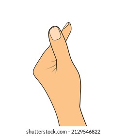 Korean heart - hand gesture. Vector illustration isolated on white background