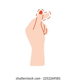 Korean heart from hands, flat illustration, isolated on the white background, love