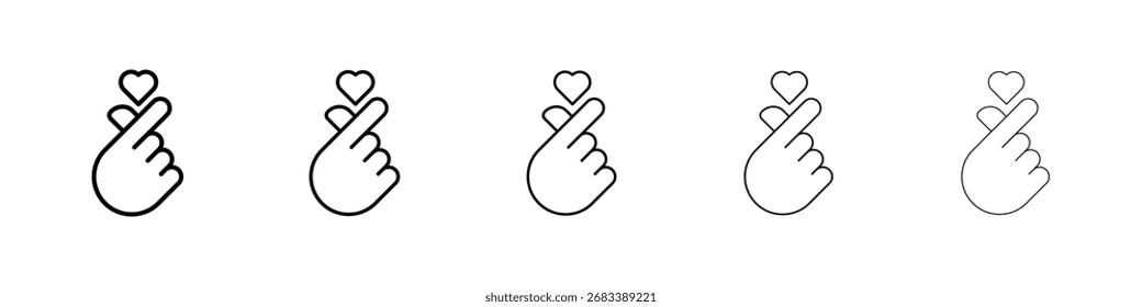 Arte vectorial coreano del icono del corazón