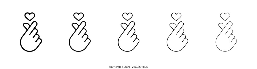 korean heart icon vector collection. EPS 10