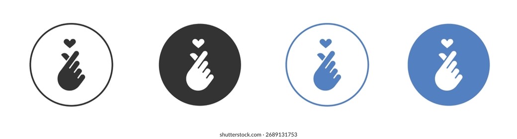 korean heart icon vector. Logo Template illustration design
