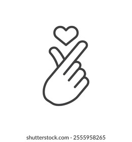 korean heart isolated icon. vector illustration.