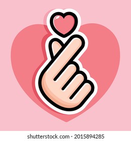 korean heart shaped finger design