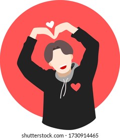 korean heart sign vector illustration