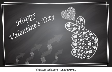 Korean heart Vector background, 
Vector illustration.