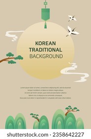 Koreanisches Weihnachtshintergrund mit Vollmond.