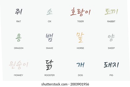 Korean Horoscope Line Text Design