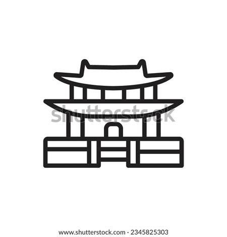 Korean Hwaseong Outline Icon Vector Illustration