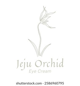 Korean Jeju Orchid Skincare Logo Hand Drawn Botanical Design for Natural Beauty Branding
