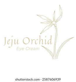 Korean Jeju Orchid Skincare Logo Hand Drawn Botanical Design for Natural Beauty Branding