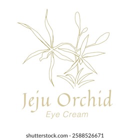 Korean Jeju Orchid Skincare Logo Hand Drawn Botanical Design for Natural Beauty Branding