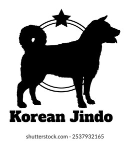 Korean Jindo dog silhouette,  dog, dog breeds, logo, vector, silhouette, logo design, animal, illustration, icon, sign, design, black,  symbol, pet